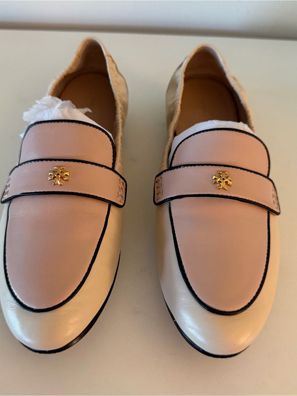 Tory Burch Ballet Loafer in Shell Pink / New Cream / Perfect Black. Sz. 6.5.
